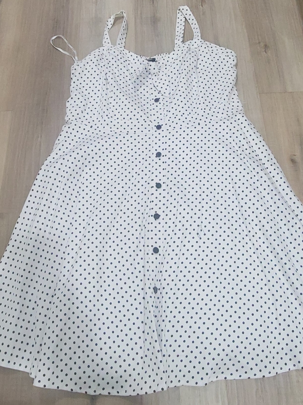 City Chic White Dress with Black Polka Dots